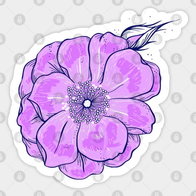 Pink flower with hidden Heart Awareness Ribbon in one of the petals Sticker by CaitlynConnor